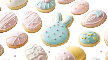 Easter cookies on a transparent background