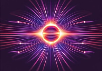 An Abstract Visualization of a Magnetic Field with Glowing Lines and Arrows Illustrating the Flow of Magnetic Force Encircling a Central Object in a Dark, Vacant Space.