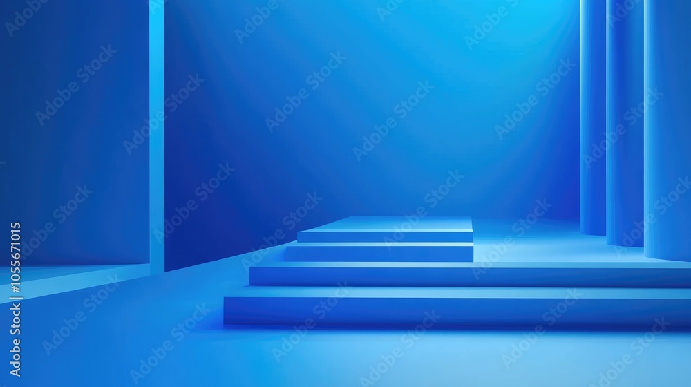 Aufkleber abstract blue gradient background template for digital products featuring a business scene illustrat