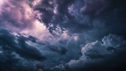 Obraz premium Lightning Strike Through Dark Clouds