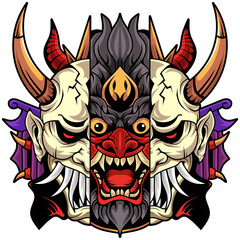 Devil mask mascot logo design
