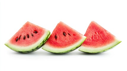 Fresh watermelon slices isolated on a white background