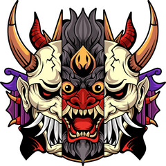 Devil mask mascot logo design