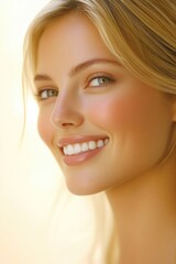 Fototapeta premium Blonde Beauty Applying Cream on Her Face