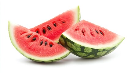Fresh watermelon slices isolated on a white background