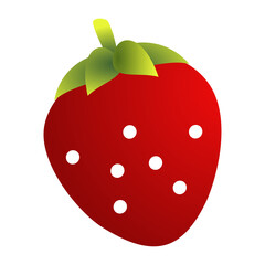 Strawberry Slice Illustration – Simple 3D Fruit Design for Food and Nutrition Graphics