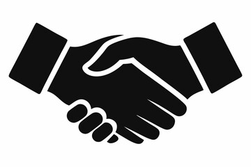 Handshake icon, Business agreement handshake vector, Silhouette ,Illustration of handshaking