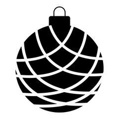 Christmas Ball Silhouette. Vector Illustration on White Background.