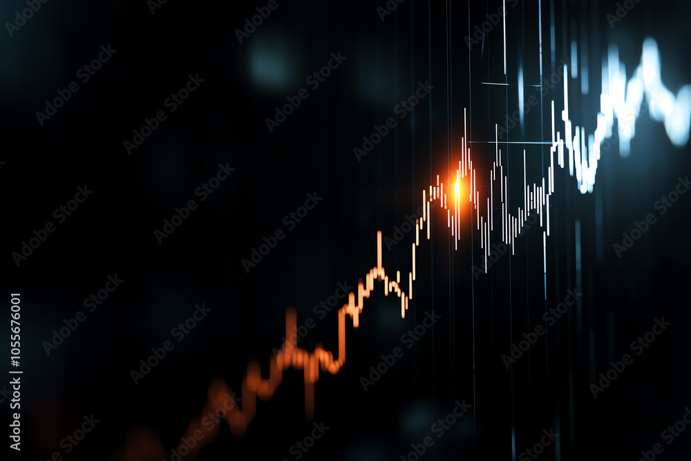 Poster graph with value and price lines diverging, representing pricing trends in market value