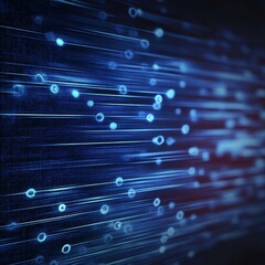 Abstract Digital Stream of Data, Futuristic Technology Background with Flowing Light Trails