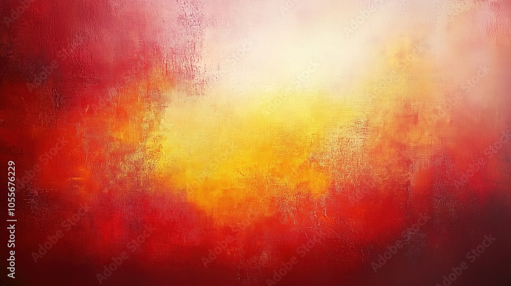 Poster Abstract background featuring soft red and yellow tones with a light gradient and a blurred texture reminiscent of an old canvas. This vintage-inspired artwork showcases expressive brush strokes, crea