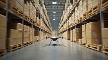 Autonomous Drone Performing Inventory Tasks in a Contemporary Warehouse Aisle