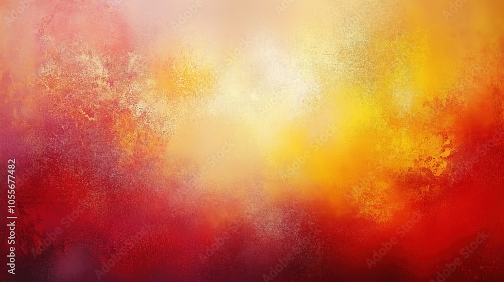 Poster Abstract background featuring soft red and yellow tones with a light gradient and a blurred texture reminiscent of an old canvas. This vintage-inspired artwork showcases expressive brush strokes, crea