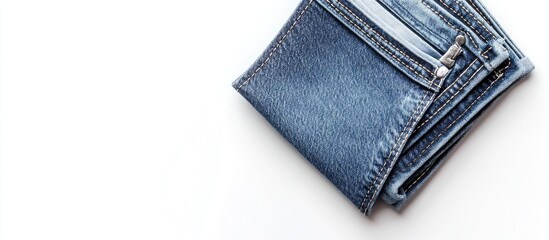 Jeans Wallet On White Background