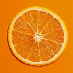 A sliced orange on an orange background, creating a bright and fresh look