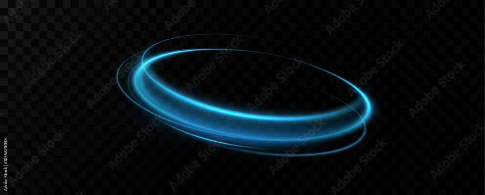 Leinwandbilder Abstract light lines of movement and speed in blue. Neon lines of blue speed. Dynamic traces of light movement. Light wave of the trace, line of the trace.