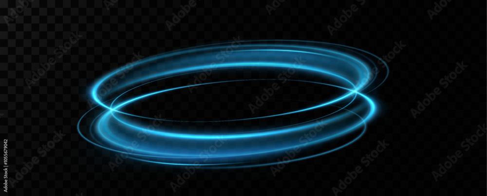 Poster abstract light lines of movement and speed in blue. neon lines of blue speed. dynamic traces of ligh