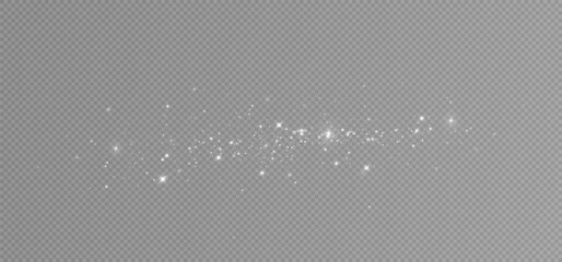 White light lights Dust.Christmas glowing light spark overlay.Light effect with glitter particles. Glowing bokeh lights background.