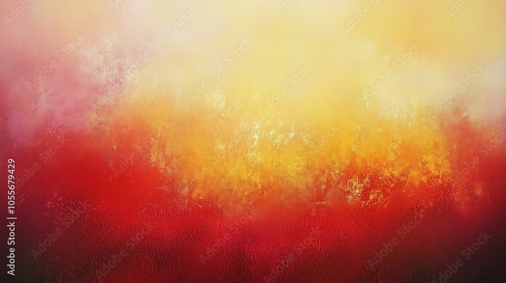 Poster Abstract background featuring soft red and yellow tones with a light gradient and a blurred texture reminiscent of an old canvas. This vintage-inspired artwork showcases expressive brush strokes, crea
