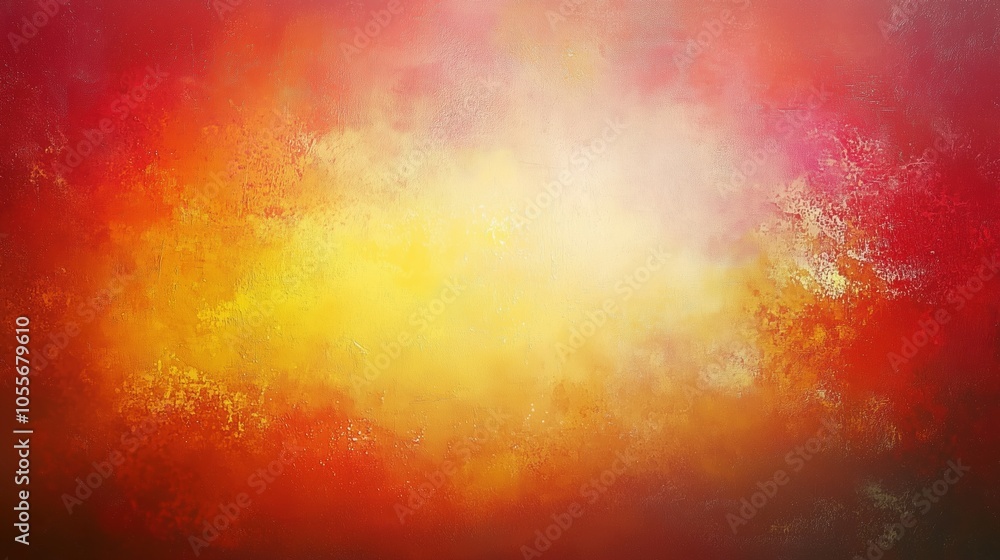 Poster Abstract background featuring soft red and yellow tones with a light gradient and a blurred texture reminiscent of an old canvas. This vintage-inspired artwork showcases expressive brush strokes, crea