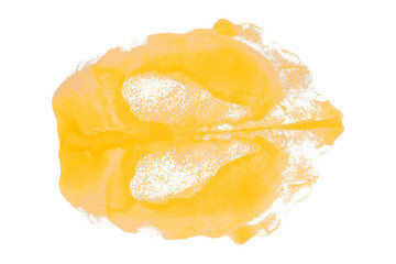 Yellow splash stains on transparent background