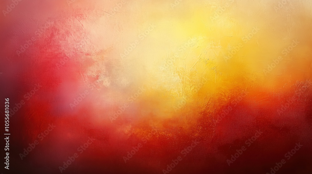 Poster Abstract background featuring soft red and yellow tones with a light gradient and a blurred texture reminiscent of an old canvas. This vintage-inspired artwork showcases expressive brush strokes, crea