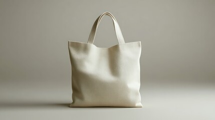 4K mockup of a blank canvas tote bag, clear background, soft fabric texture, sharp lighting.