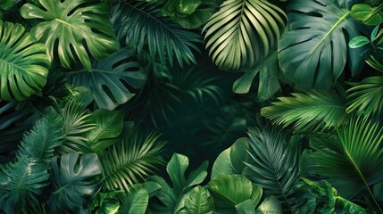Tropical plant frame from a top view ideal for illustration designs related to travel guidance