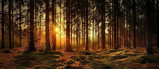Beautiful Sunset In Forest And Beautiful Sky