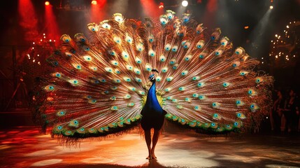 Stunning peacock showcased in a captivating performance