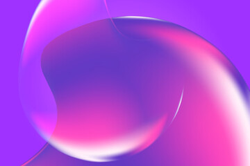 Abstract purple, violet holographic liquid blobs, flowing colorful technology background with copy space. Fluid organic forms, smooth plastic texture fluid pattern. Creative futuristic presentation