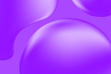 Abstract purple, violet glowing liquid blobs, flowing colorful technology background with copy space. Fluid organic forms, smooth plastic texture fluid pattern. Creative futuristic presentation