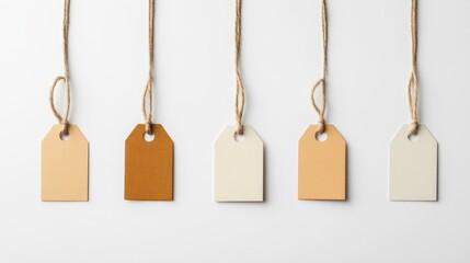 Five Tags Hanging On Twine