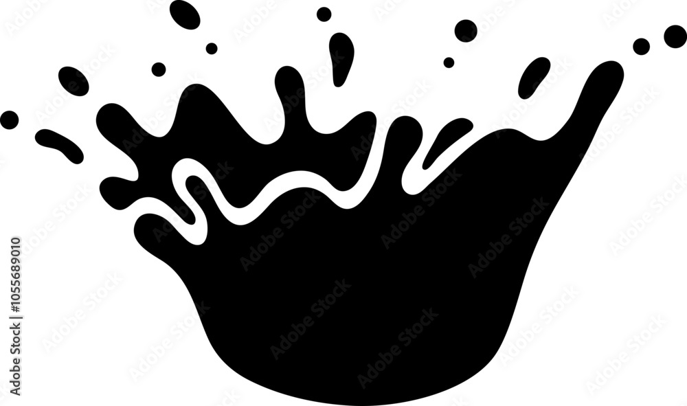 Aufkleber black ink splashing creates chaos and creativity in abstract art. the dynamic splatter adds energy t