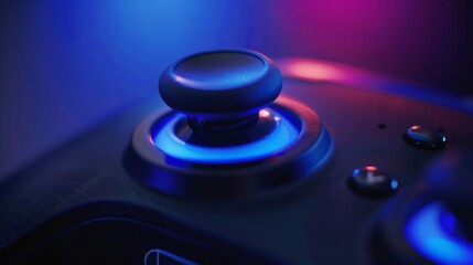 Vibrant image of a glowing video game controller with blue and red lights, perfect for gamers diving into technology and entertainment