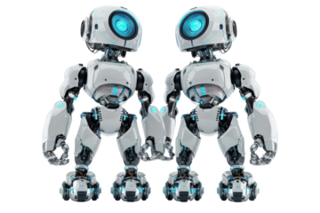 High-Impact Robots Isolated on Transparent or White Background