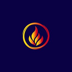 Gas fire abstract vector silhouette design