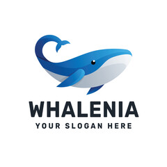 Whale logo gradient colorful vector icon illustration