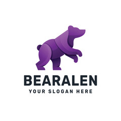 Bear logo gradient colorful vector icon illustration