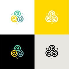 Triskel icon vector logo template design