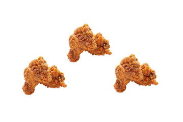 Crispy fried chicken. Food on a white background.