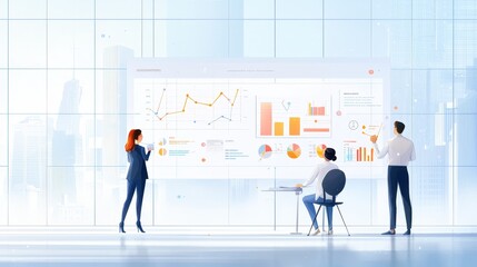 Obraz premium Realistic Art of Mentoring Session in Modern Office