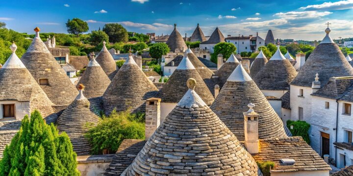 Traditional trulli houses with conical stone roofs in Alberobello, Italy , Alberobello, Italy, trulli, traditional