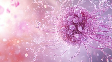 Vibrant of microscopic cancer cell in dynamic environment