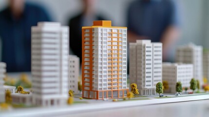 Team members each contributing to a model city layout, symbolizing teamwork, unity, and urban structure.