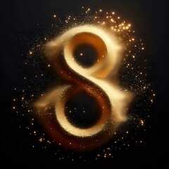 Golden glowing number 8
