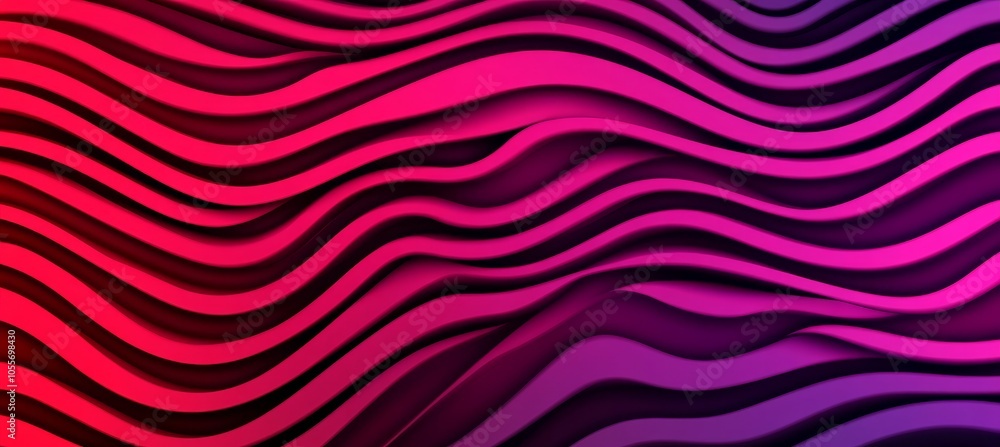 Poster abstract background with wavy stripes pattern. colorful gradient. seamless loop 3d render.