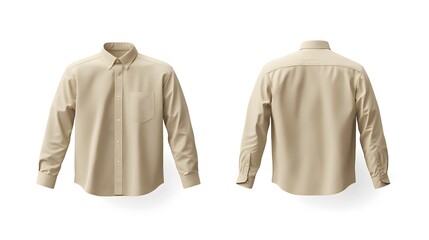 Mockup of a Beige Long Sleeve Shirt Template