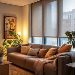 Fototapeta premium modern living room with fireplace