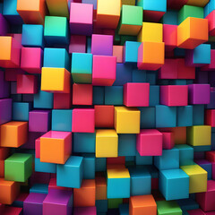 Obraz premium abstract colorful background colorful cube background, Adobe Stock colorful cubes, 3D cube background, vibrant cube patterns, geometric cube design, colorful abstract cubes, Adobe Stock geometric back